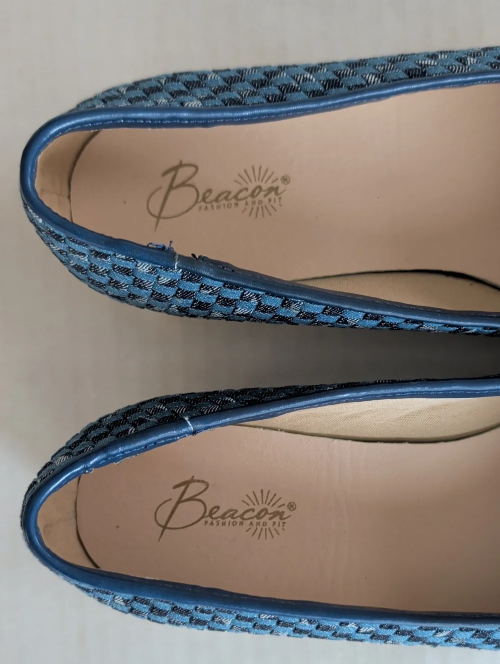 Beacon Espadrille Jute Wrapped Wedge Shoes 8W Blue
